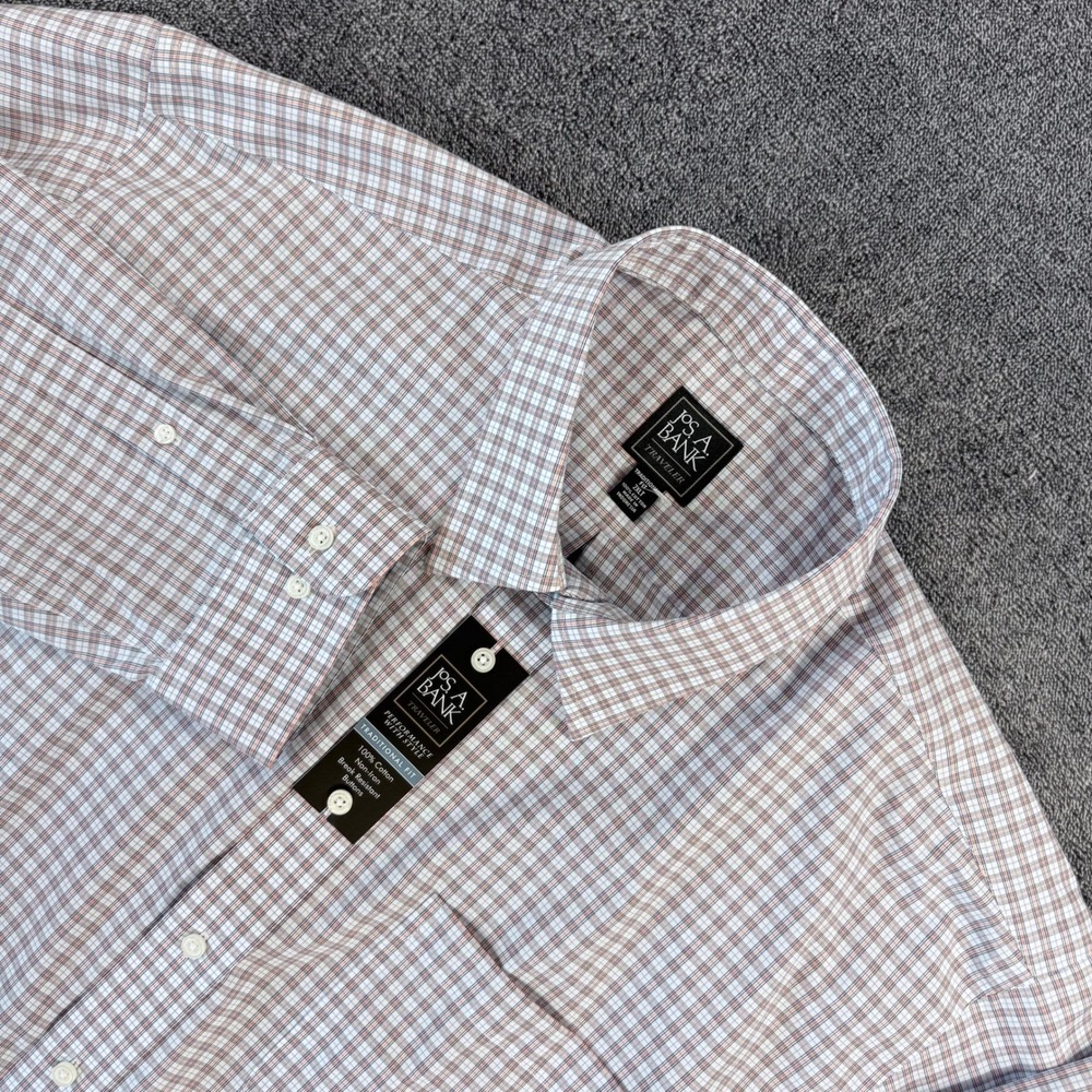 Jos. A. Bank Traveler Shirt Mens 2XLT Plaid Traditional Fit Non-Iron NWT $99.00